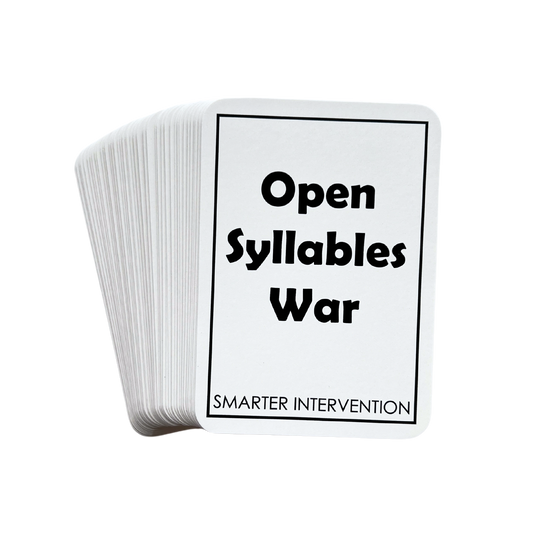 Master syllable division with the Open Syllables War Card Game! Perfect for classroom or group use, this game helps students practice open syllable patterns in a fun way.
