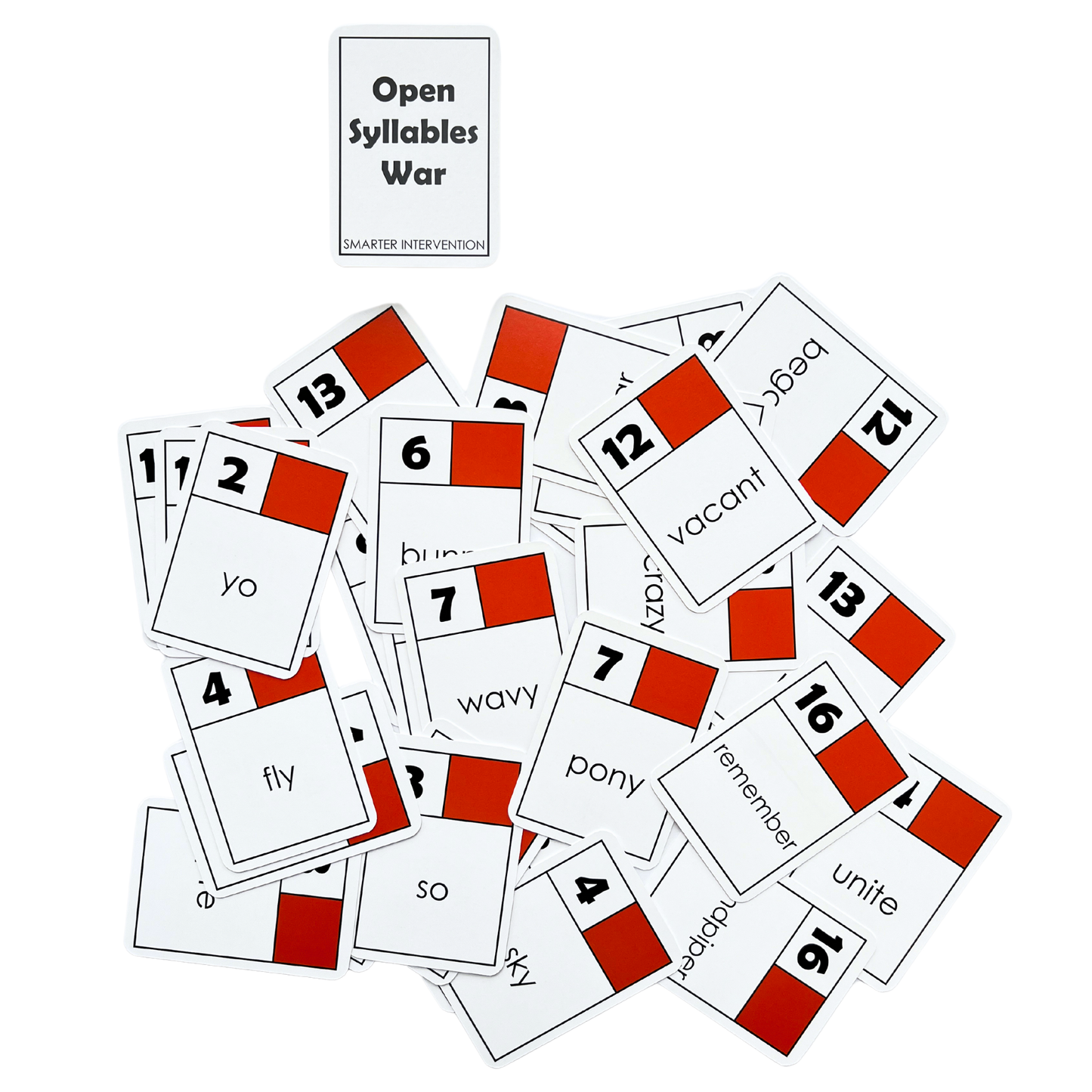 Master syllable division with the Open Syllables War Card Game! Perfect for classroom or group use, this game helps students practice open syllable patterns in a fun way.