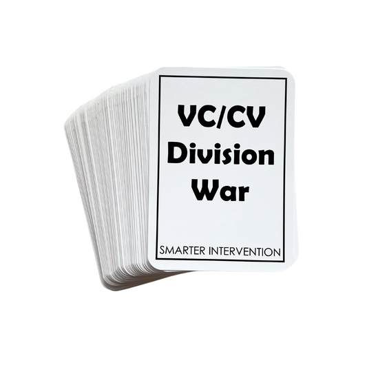 Boost syllable division skills with the VC/CV War Card Game! Fun, interactive game for mastering VC/CV patterns to support stronger reading and decoding abilities.
