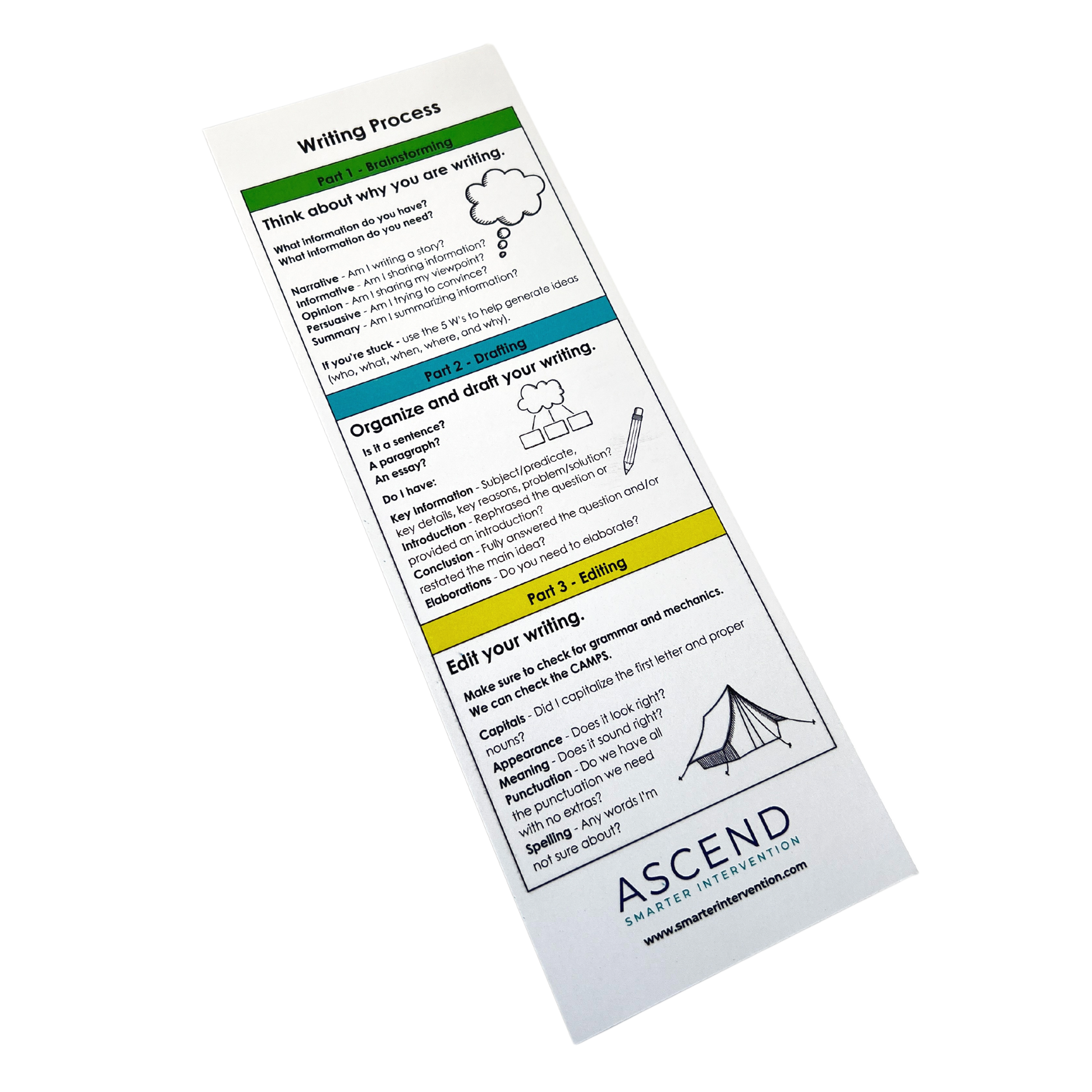 Writing Bookmarks for structured writing practice! Support students in organizing ideas, enhancing skills, and improving literacy with this helpful tool.