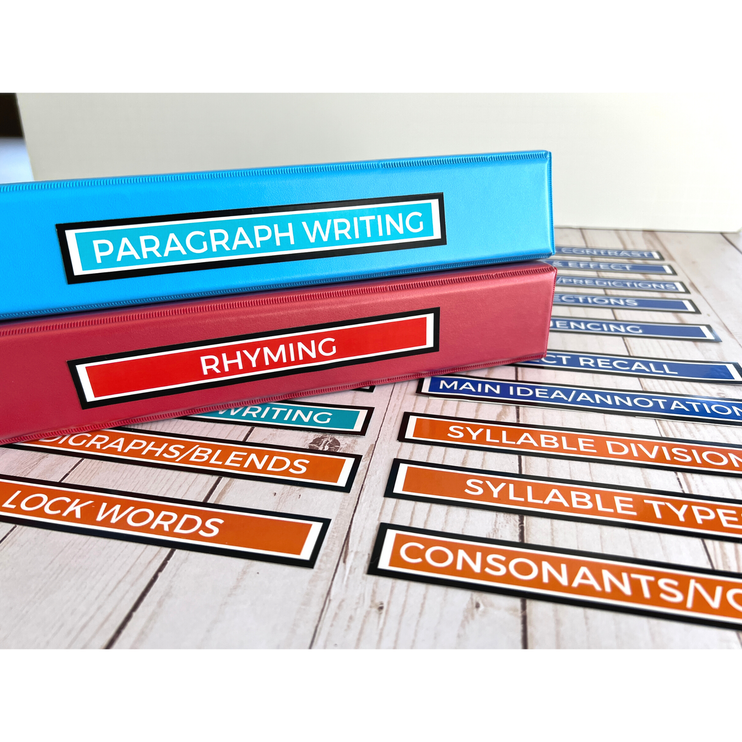 Stay organized with the Binder Label Sticker Set! Ideal for classrooms and offices, these labels help keep materials sorted and easy to find. Perfect for teacher organization!
