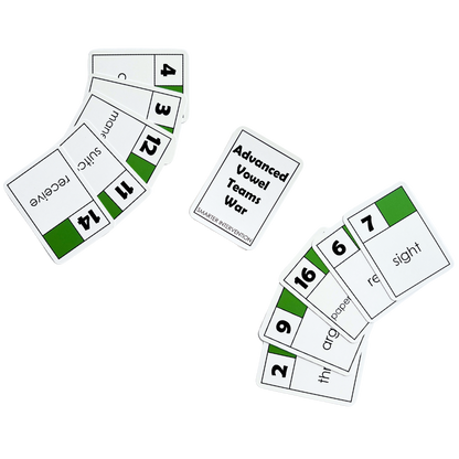 Strengthen phonics skills with the Advanced Vowel Teams War Card Game! Engaging and fun, this game helps students master complex vowel teams. Ideal for classrooms!