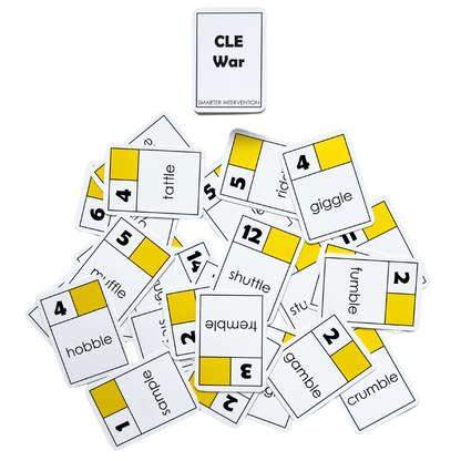 Strengthen reading skills with the CLE War Card Game! This fun, interactive game helps students master CLE patterns. Ideal for groups!
