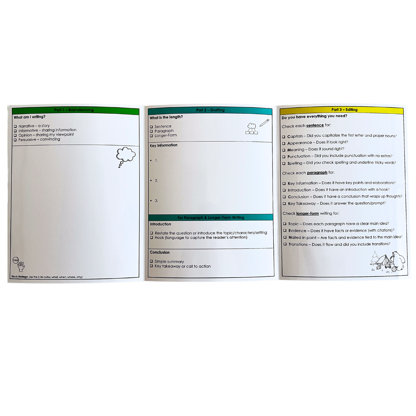 Enhance writing skills with the Guided Writing Folder! This tool helps students organize thoughts, structure writing, and improve their composition abilities. A framework for writing support!