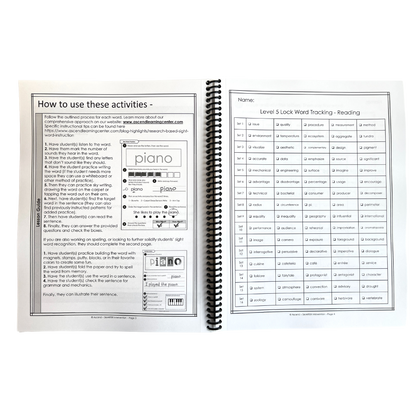 Boost early literacy with the Level 5 Lock Word Activities Workbook! Perfect for students, this workbook helps students build phonics and sight word skills. Ideal for home practice!