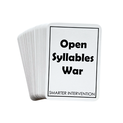Master syllable division with the Open Syllables War Card Game! Perfect for classroom or group use, this game helps students practice open syllable patterns in a fun way.