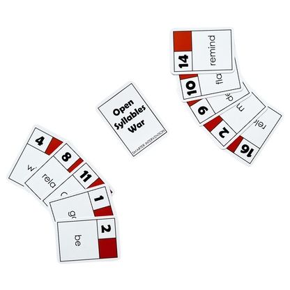 Master syllable division with the Open Syllables War Card Game! Perfect for classroom or group use, this game helps students practice open syllable patterns in a fun way.