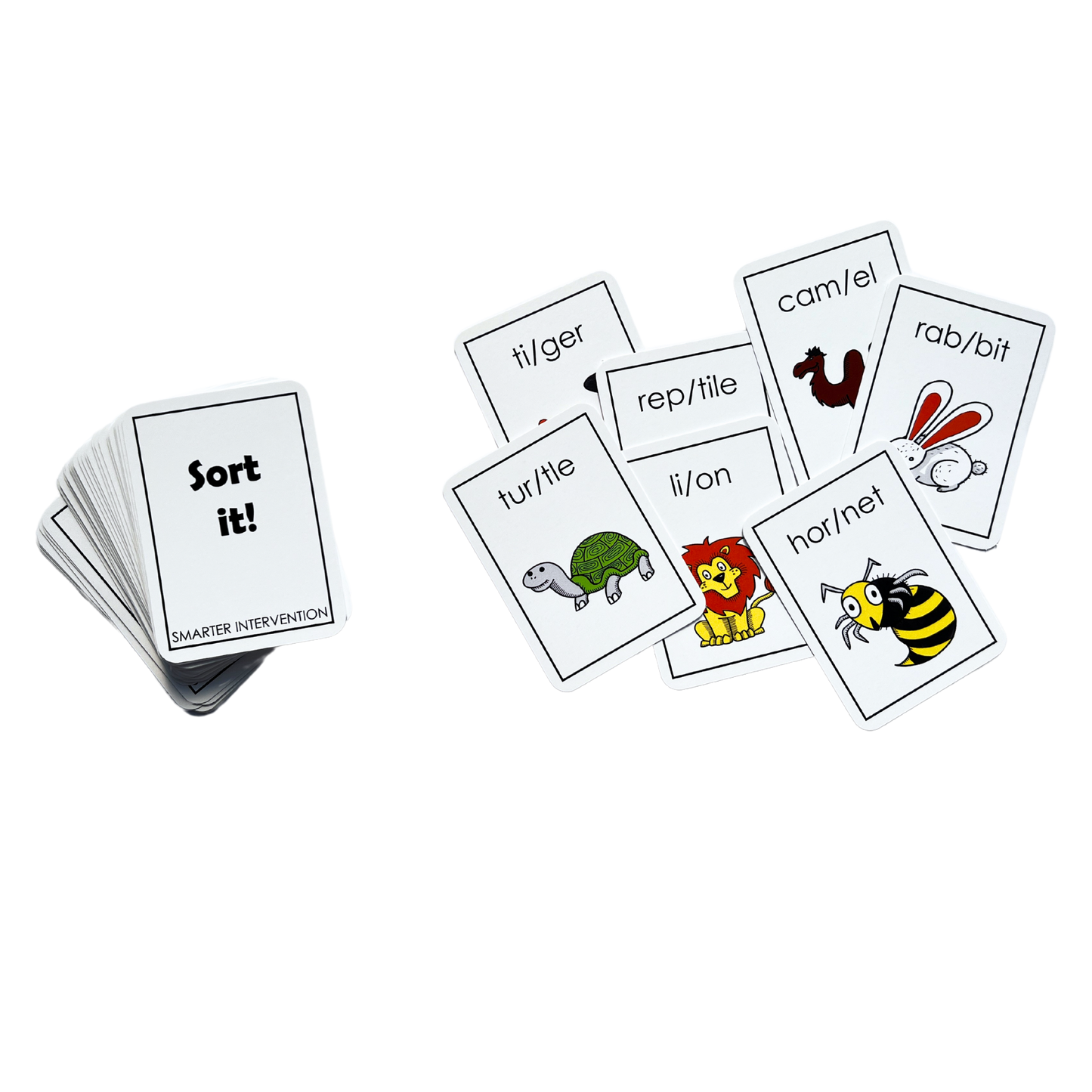 Enhance multisyllable word decoding skills with the Sort-It Game Card Deck! A fun, engaging way for students to practice syllable division and improve literacy skills.