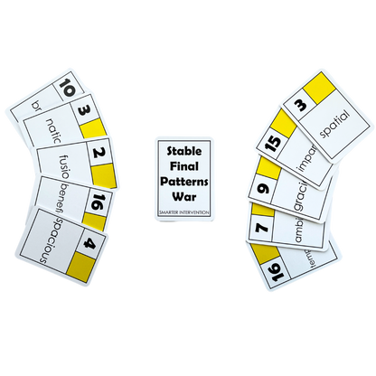 Build phonics mastery with the Stable Final Patterns War Card Game! This engaging tool helps students learn final patterns in a fun way. Perfect for groups!