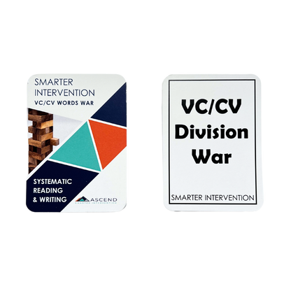 Boost syllable division skills with the VC/CV War Card Game! Fun, interactive game for mastering VC/CV patterns to support stronger reading and decoding abilities.