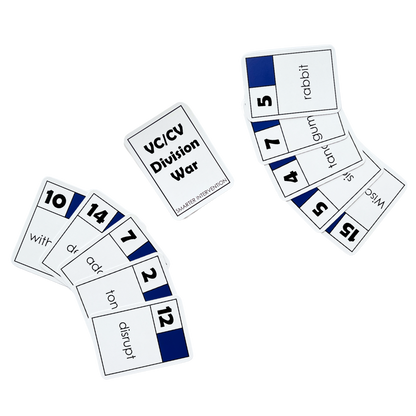 Boost syllable division skills with the VC/CV War Card Game! Fun, interactive game for mastering VC/CV patterns to support stronger reading and decoding abilities.