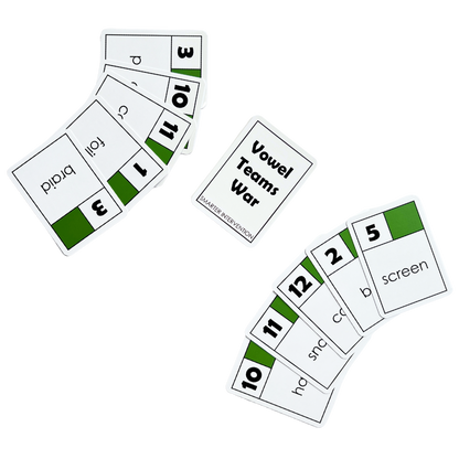 Master vowel teams with the Vowel Teams War Card Game! Boost reading and phonics skills with this engaging game designed for effective literacy intervention.