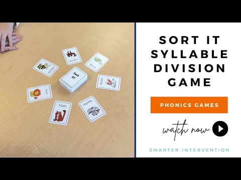 A Video showing how to use the  Sort It Game Card Deck! A fun, engaging way for students to practice syllable division and improve literacy skills.