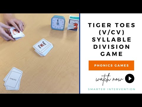 How to play V/CV Syllable Division Games! Video showing how to use syllable division card decks from Ascend SMARTER Intervention.