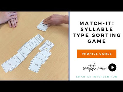 How to play Match It Syllable Type game! Video showing how to use the Match It card deck from Ascend SMARTER Intervention.