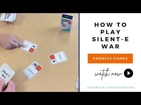 How to play Silent E War Card Game! Video showing how to use war game card decks from Ascend SMARTER Intervention.