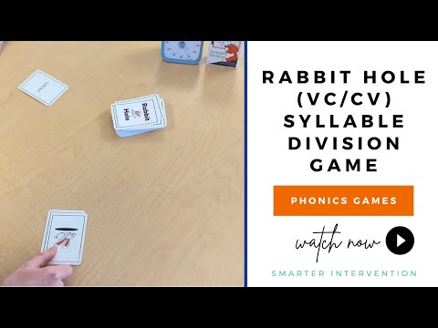 How to play VC/CV Syllable Division Games! Video showing how to use syllable division card decks from Ascend SMARTER Intervention.