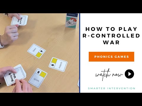 How to play the R-Controlled War Card Game! Video showing how to use war game card decks from Ascend SMARTER Intervention.