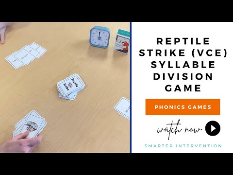 How to play VCE Syllable Division Games! Video showing how to use syllable division card decks from Ascend SMARTER Intervention.