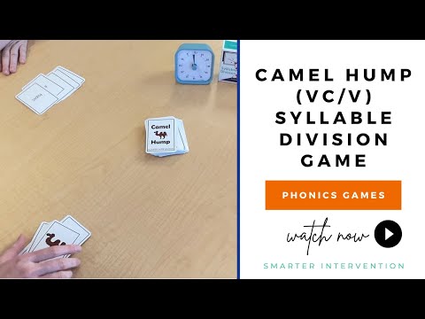 How to play CV/V Syllable Division Games! Video showing how to use syllable division card decks from Ascend SMARTER Intervention.