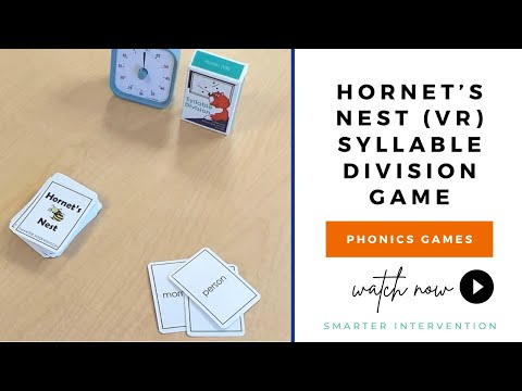 How to play VR Syllable Division Games! Video showing how to use syllable division card decks from Ascend SMARTER Intervention.