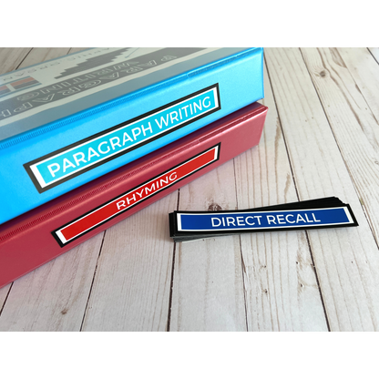 Stay organized with the Binder Label Sticker Set! Ideal for classrooms and offices, these labels help keep materials sorted and easy to find. Perfect for teacher organization!