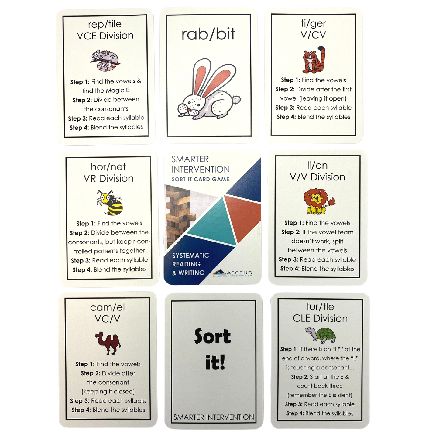 Sort It Syllable Division Game Card Deck