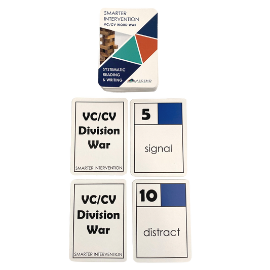 Use the VC/CV War game cards as a review drill in small group interventions or as a literacy center activity. This game helps students strengthen their reading skills, build their vocabulary, and improve their comprehension in a fun and interactive way. It is designed to reinforce key concepts in a way that is engaging and memorable.