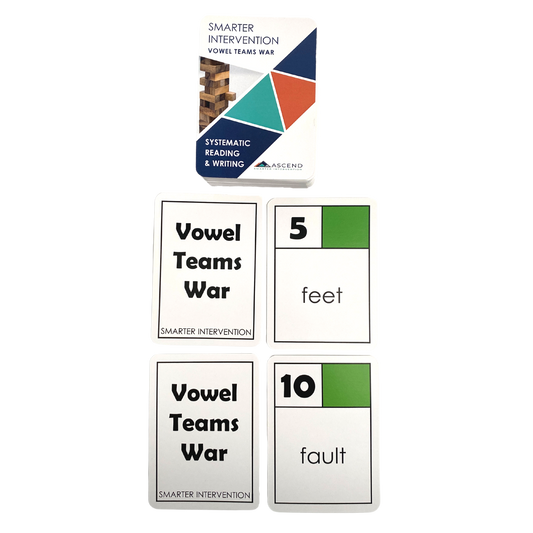 Use the Vowel Teams War game cards as a review drill in small group interventions or as a literacy center activity. This game helps students strengthen their reading skills, build their vocabulary, and improve their comprehension in a fun and interactive way. It is designed to reinforce key concepts in a way that is engaging and memorable.